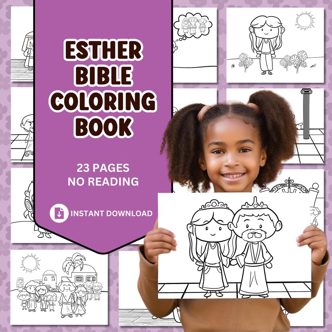 Esther Coloring Page Women in Bible Coloring for Kids Bible Story ...