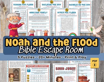 Bible Escape Room for Kids Noahs Ark Escape Room Christian Kid Bible Puzzle Activity Noah and the Flood Ark Puzzle Escape Room Sunday School