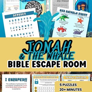Bible Escape Room Puzzle Printable Religious Game Kids Church Mystery Jonah Whale Activity Classroom Lesson Interactive Scripture Learning image 10