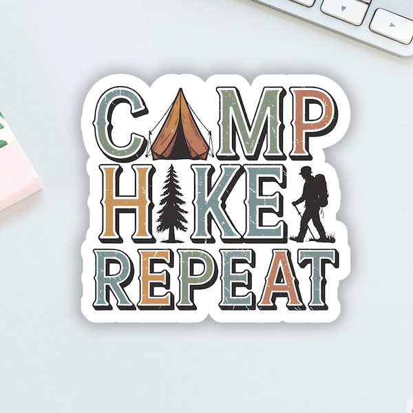 Camp Hike Repeat Sticker