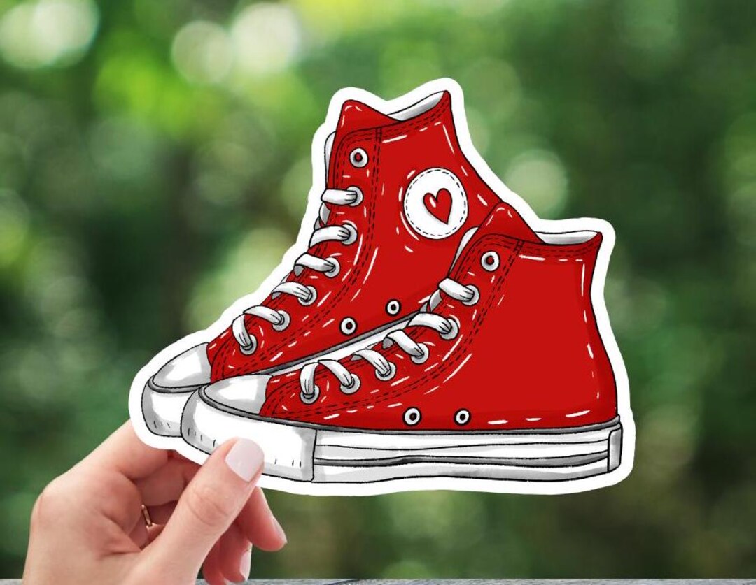 Red Leg Sticker Red Sneakers Sticker: Laminated Vinyl Decal - Etsy