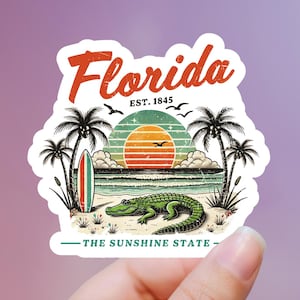 Florida The Sunshine State Alligator Sticker afbeelding 1