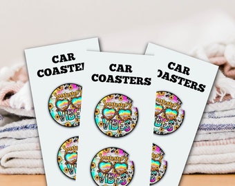 Summer Vibes W/Sunglasses Car Coaster