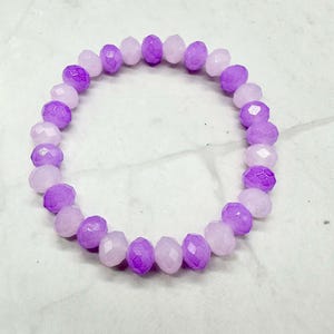 Multi Purple Beaded Stretch Bracelet, Beaded Bracelet, Stacker Bracelet, Stretch Bracelet, Handmade Bracelet, Gift For Her