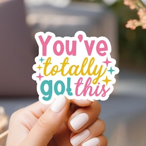 You&#39;ve Totally Got This Sticker, laptop sticker, kindle sticker, water resistant, vinyl sticker, cute sticker, trendy sticker, gift for her