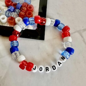 DIY - Patriotic Bracelet Kit, Birthday Party Favor, Custom Letter Bracelets, Make Your Own Bracelet, Personalized Name Bracelet, Party Favor