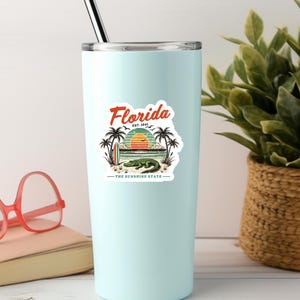 Florida The Sunshine State Alligator Sticker afbeelding 4
