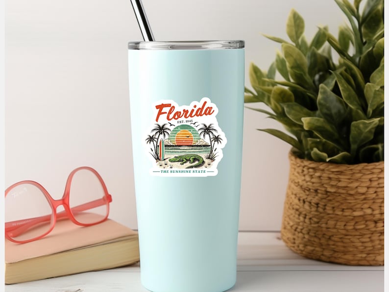 Florida The Sunshine State Alligator Sticker afbeelding 4