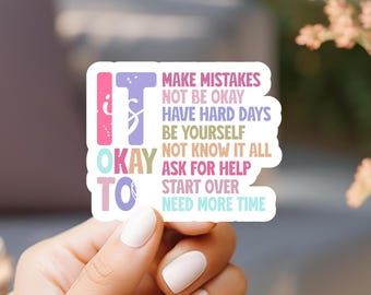 Pastel It's Okay To Be.. Mental Health Sticker