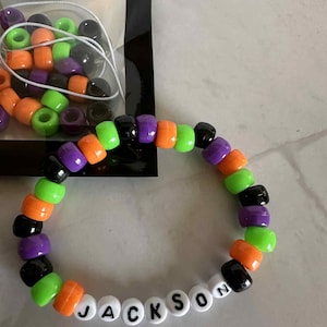DIY - Halloween Bracelet Kit, Birthday Party Favor, Custom Letter Bracelets, Make Your Own Bracelet, Personalized Name Bracelet, Party Favor