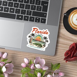 Florida The Sunshine State Alligator Sticker afbeelding 3