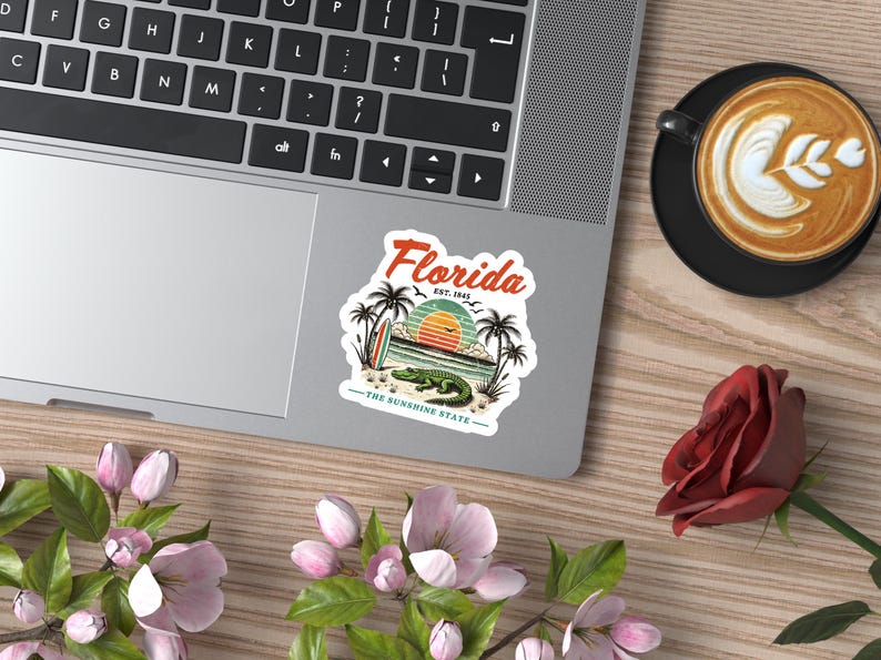 Florida The Sunshine State Alligator Sticker afbeelding 3