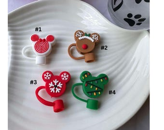 Christmas Character Straw Topper 6-8mm, Cup Accessories, Tumbler Accessories, Cute Straw Toppers, Christmas Straw Toppers