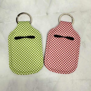 Hand Sanitizer/AirPod Holder Keychain_Checkered, Back To School, Teacher Gift, Purse Accessory, Office Gift, AirPod Holder, Sports Gift