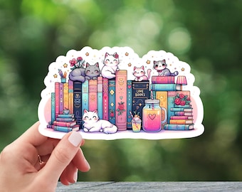 Cats and Books Sticker