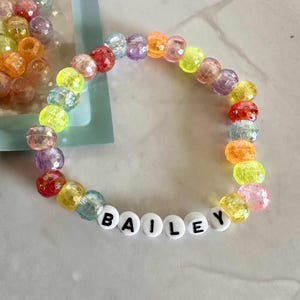 DIY - Rainbow Glitter Bracelet Kit, Birthday Party Favor, Custom Letter Bracelets, Make Your Own Bracelet, Personalized Name Bracelet, Party