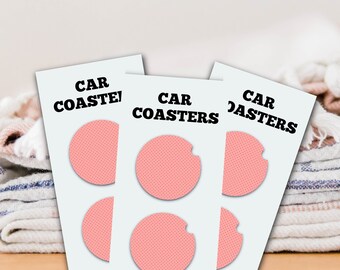 Coral Geometric Car Coaster
