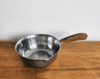 A vintage Danish Stainless Steel sauce pan, butter pan, brandy pan.