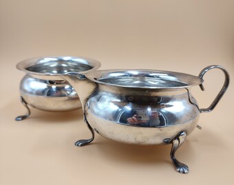 Silver Plated sugar bowl and creamer Yeoman Brand 1950s