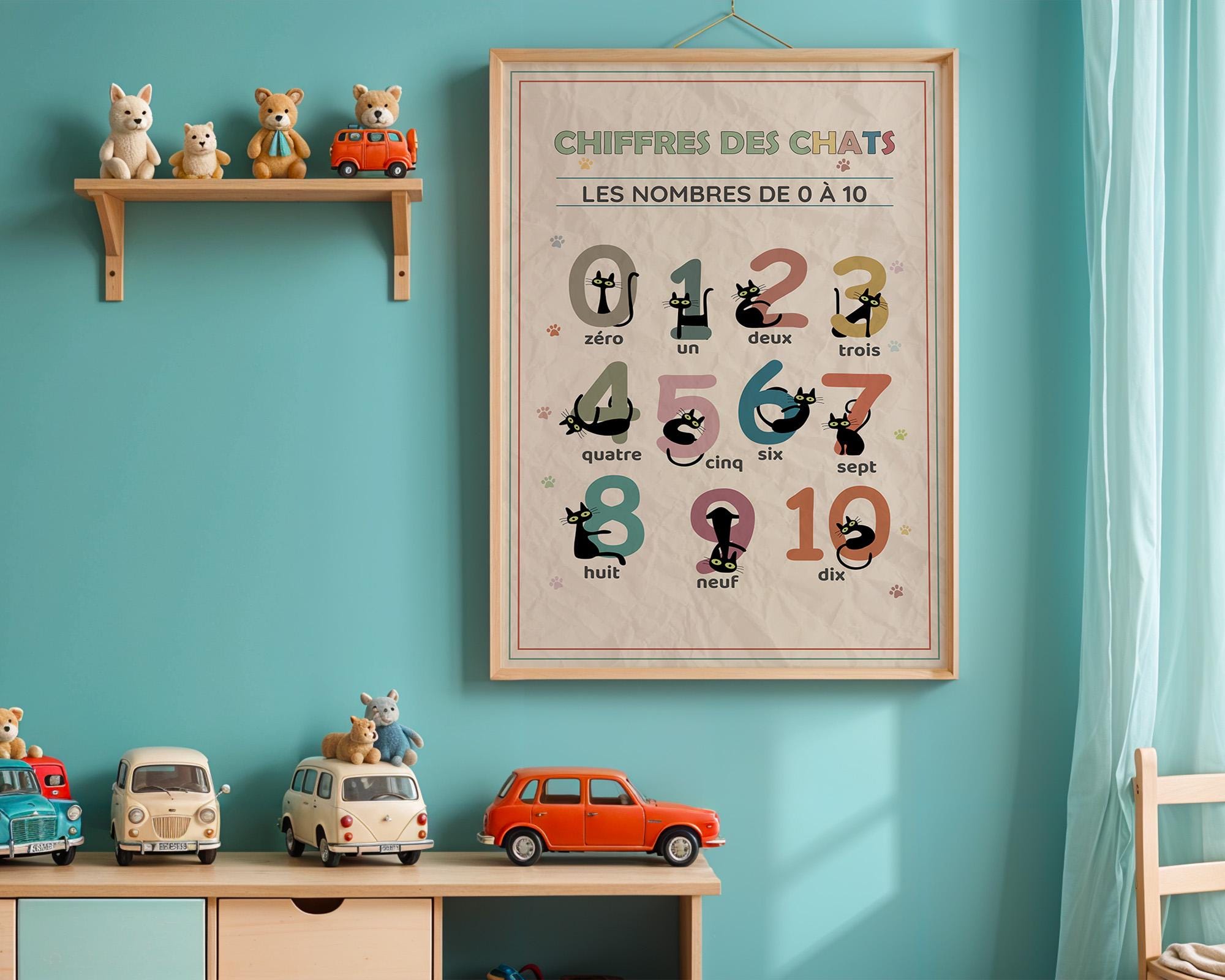French Black Cat Alphabet Number Posters | Montessori Classroom ...