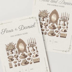 Sofreh Aghd Handheld Card for Persian Weddings | Digital Template | Persian Wedding Program | Iranian Wedding Program