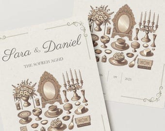 Sofreh Aghd Handheld Card for Persian Weddings | Digital Template | Persian Wedding Program | Iranian Wedding Program