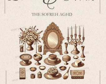 Sofreh Aghd Handheld Card for Persian Weddings | Digital Template | Persian Wedding Program | Iranian Wedding Program