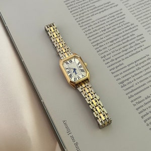 Gold & Silber Uhr für Frauen, Gold Damen Armbanduhr, zweifarbige Damenuhr, Vintage Uhren, einstellbare stilvolle Uhr, Geschenk für Sie Bild 1