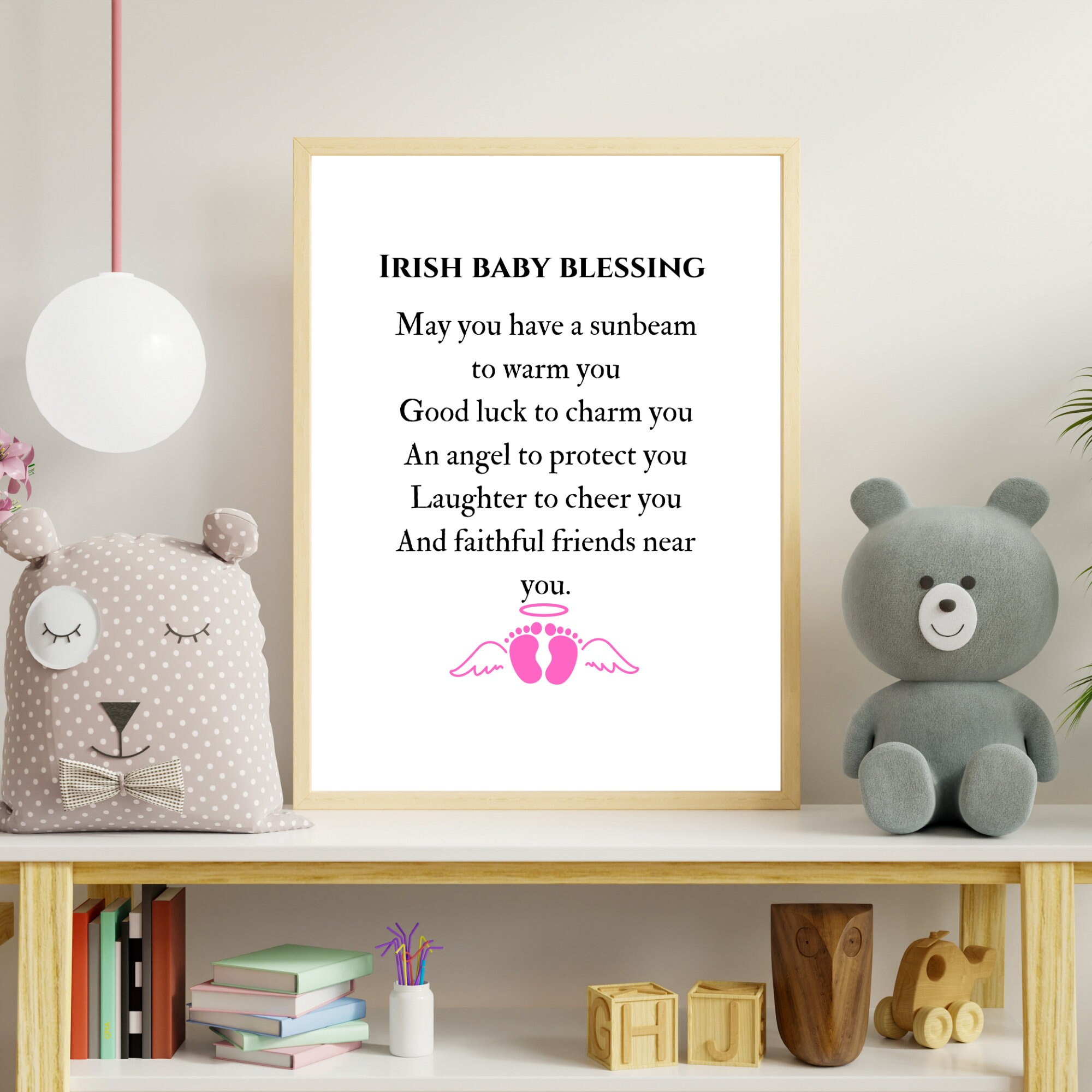 Irish Baby Blessing, Baptism Gift, Present Baby Girl, Newborn Gift