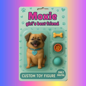 Custom Dog Pet Action Figure Portrait Personalized Digital Toy Box Art