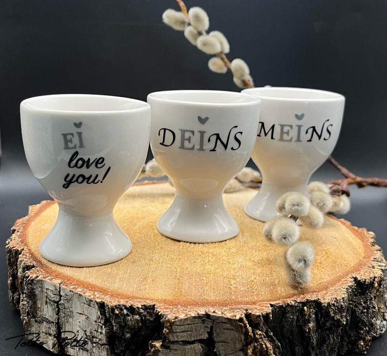 Eierbecher mit Text oder Wunschtext/Name Geschenk Individuell Bild 2