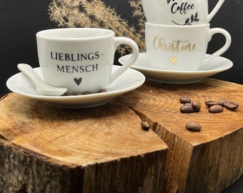 Espressotasse mit Untertasse | Namen oder personalisiert | Kaffee | Geschenk | Genuss | Individuell