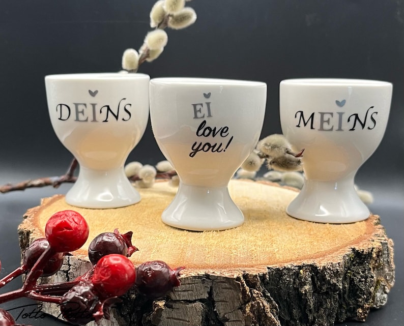 Eierbecher mit Text oder Wunschtext/Name Geschenk Individuell Bild 5