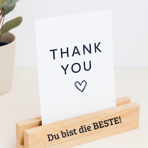 Wooden photo holder with personalization, picture holder, postcard holder, wooden stand for photos, decoration, wedding, gift idea