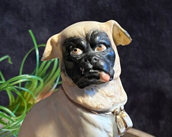 Antique Late 19th Century/early 20th Century Victorian Bisque Pug