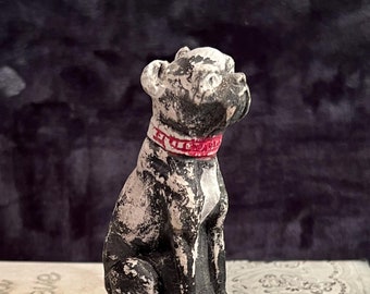 Vintage Carnival Prize Chalkware French Bulldog Large Colorful