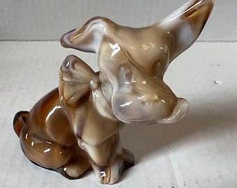 Vintage Imperial Caramel Slag End of Day Glass Scottish Terrier Dog Figurine