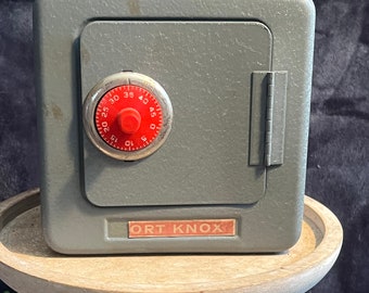 Fort Knox Metal Bank; Superior Toy Company Vintage Safe Bank with Combination Lock