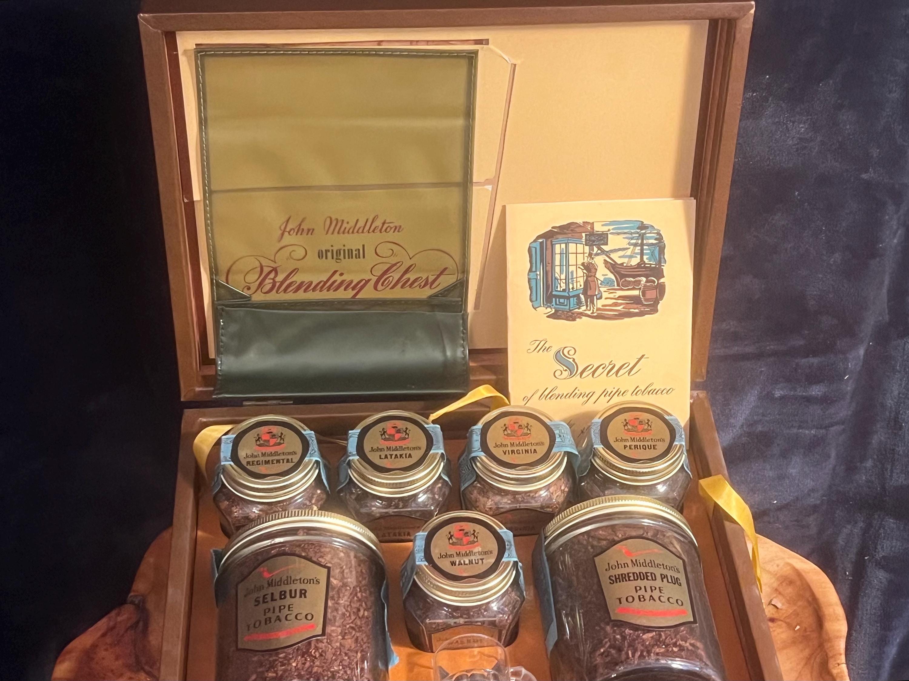 john middleton tobacco AMAZING FIND! Vintage 1940's John Middleton Original Blending Chest With  Original Jars AND Original Tobacco! Complete Set!
