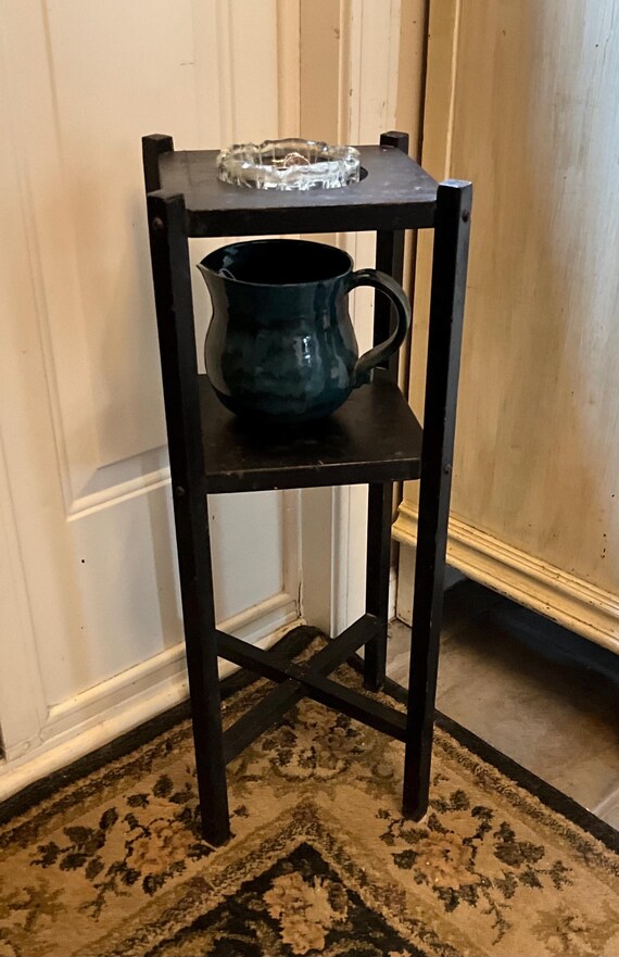 cigarette smoking stand Antique Smoking Stand; Two Tiered Ashtray Table; Primitive and Rustic Smokers  Table