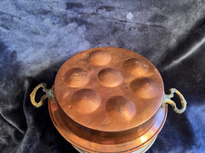 Beautiful Vintage Large Primitive Rustic Copper With Brass Handled ...