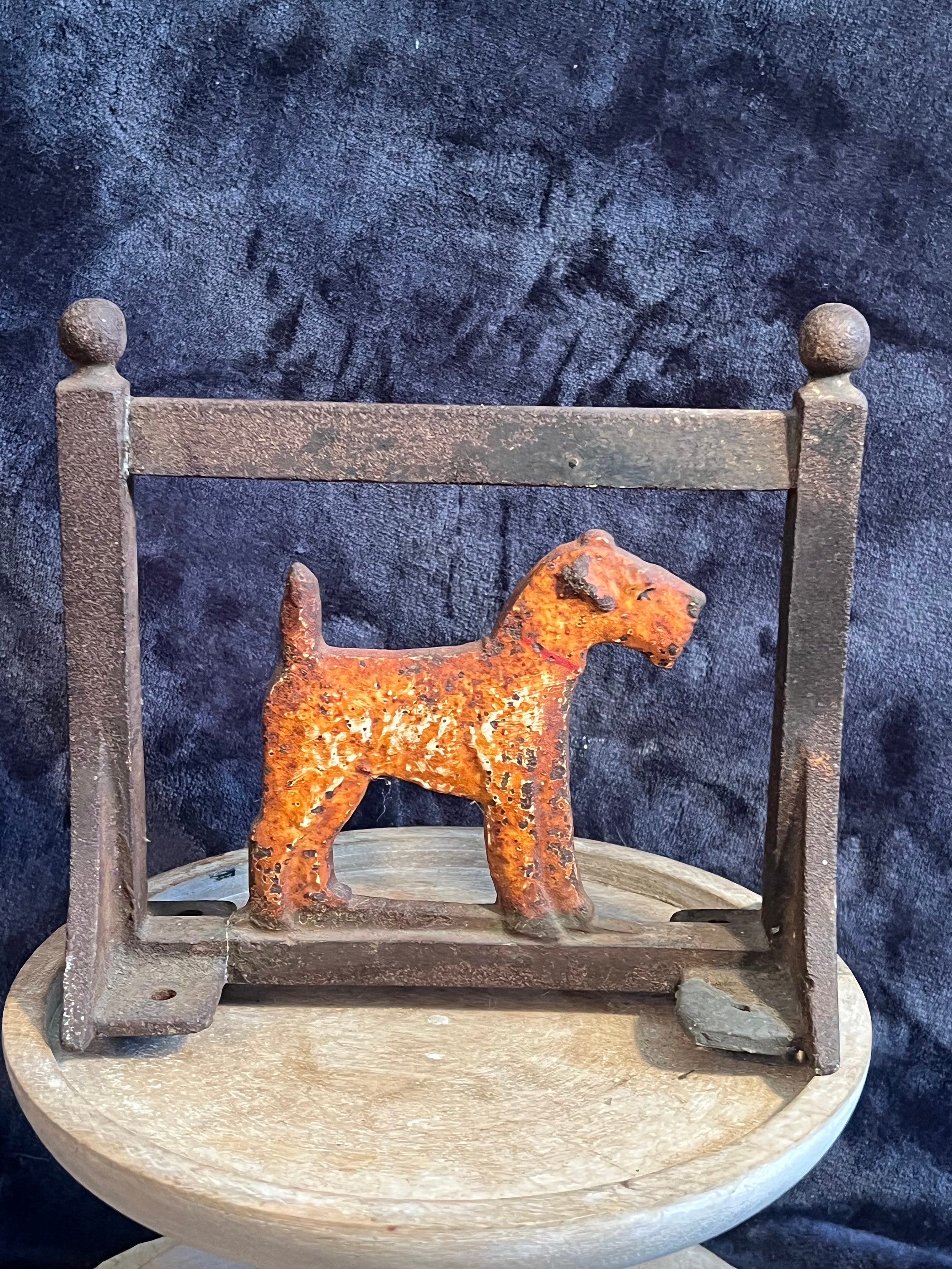 Vintage Cast Iron Airedale Boot Scraper Terrier Shoe Scraper Etsy