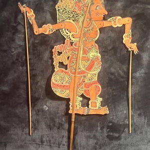 Antique Indonesian shadow puppet; Wayang Kulit shadow puppet; Vintage Ramayana Puppet; Ganesha Puppet; Balinese Art