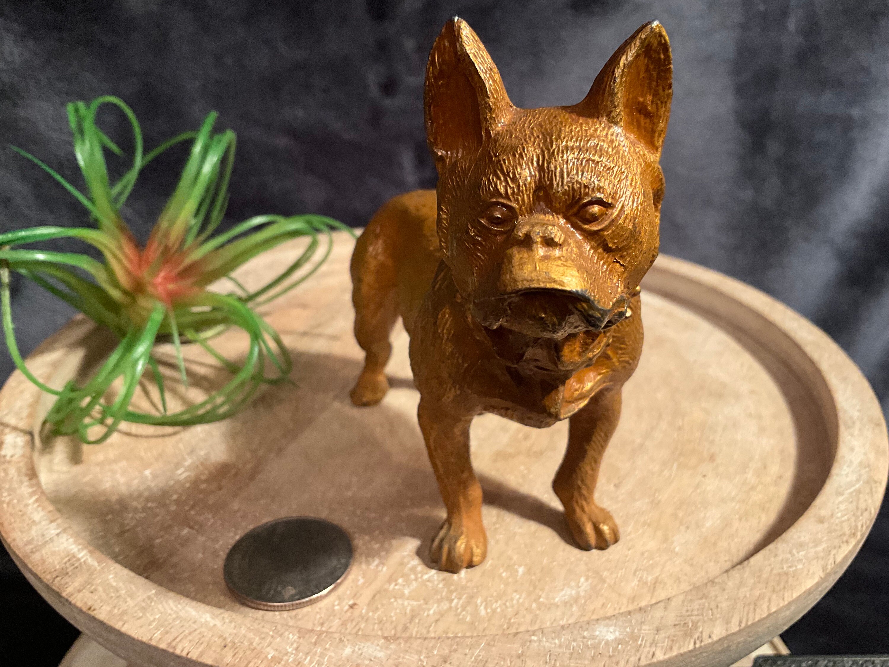 Vintage French Bulldog Metal Figurine Made by Heyde (I