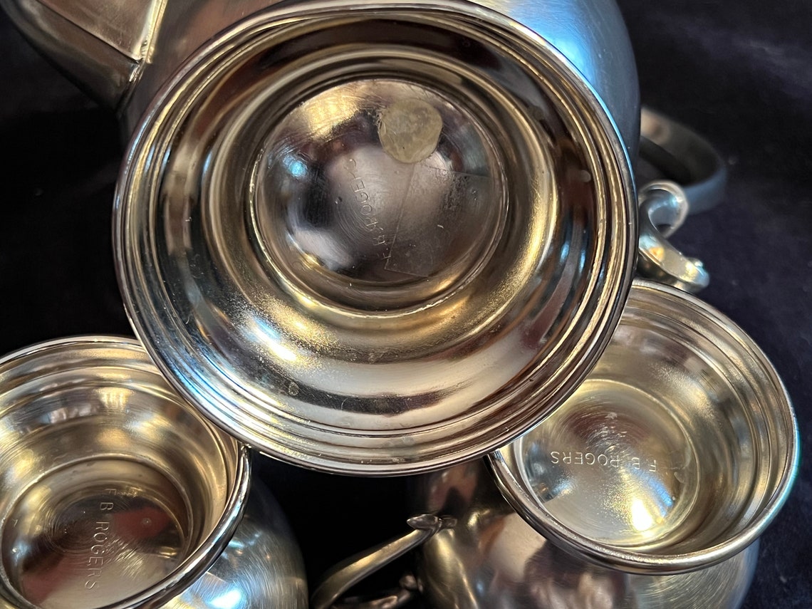 Vintage FB Rogers Teapot and Cream and Sugar Dish Set Vintage Tea Set