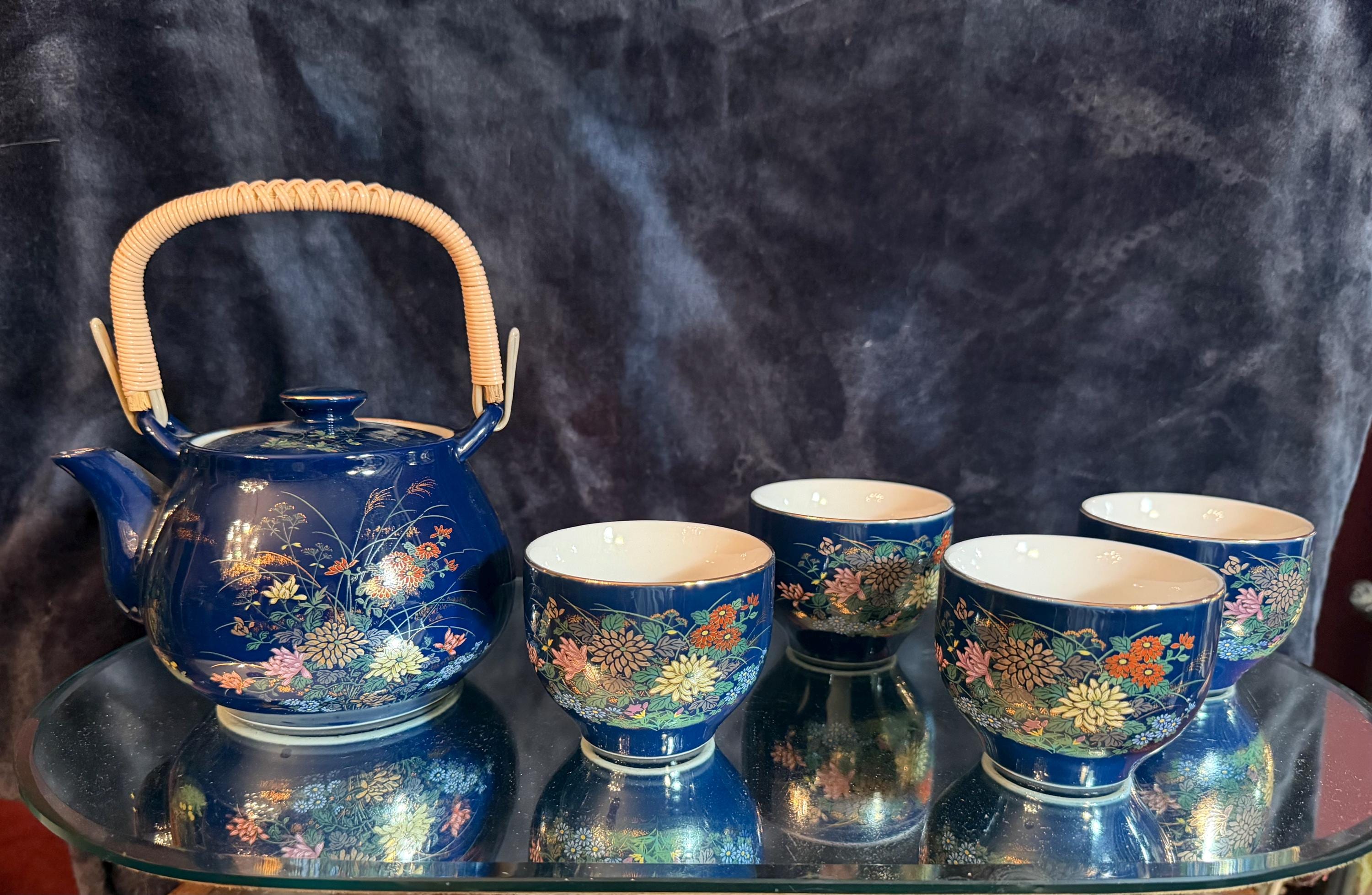 Cobalt Japan Tea Set - Etsy