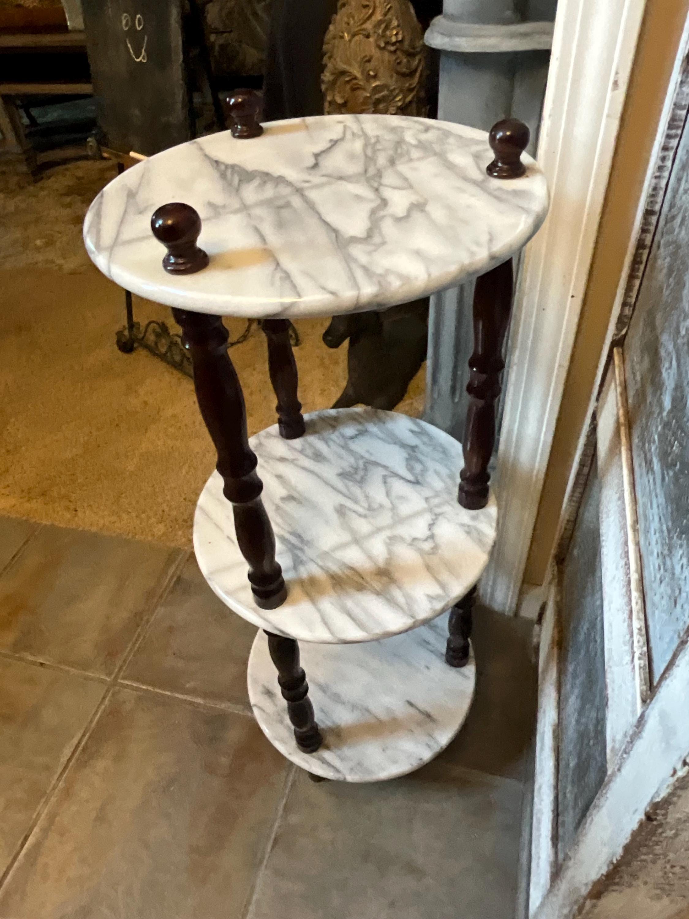 Mid Century Italian Marble Plant Stand, Mahogany Etagere Rosalco Commodore  - Etsy