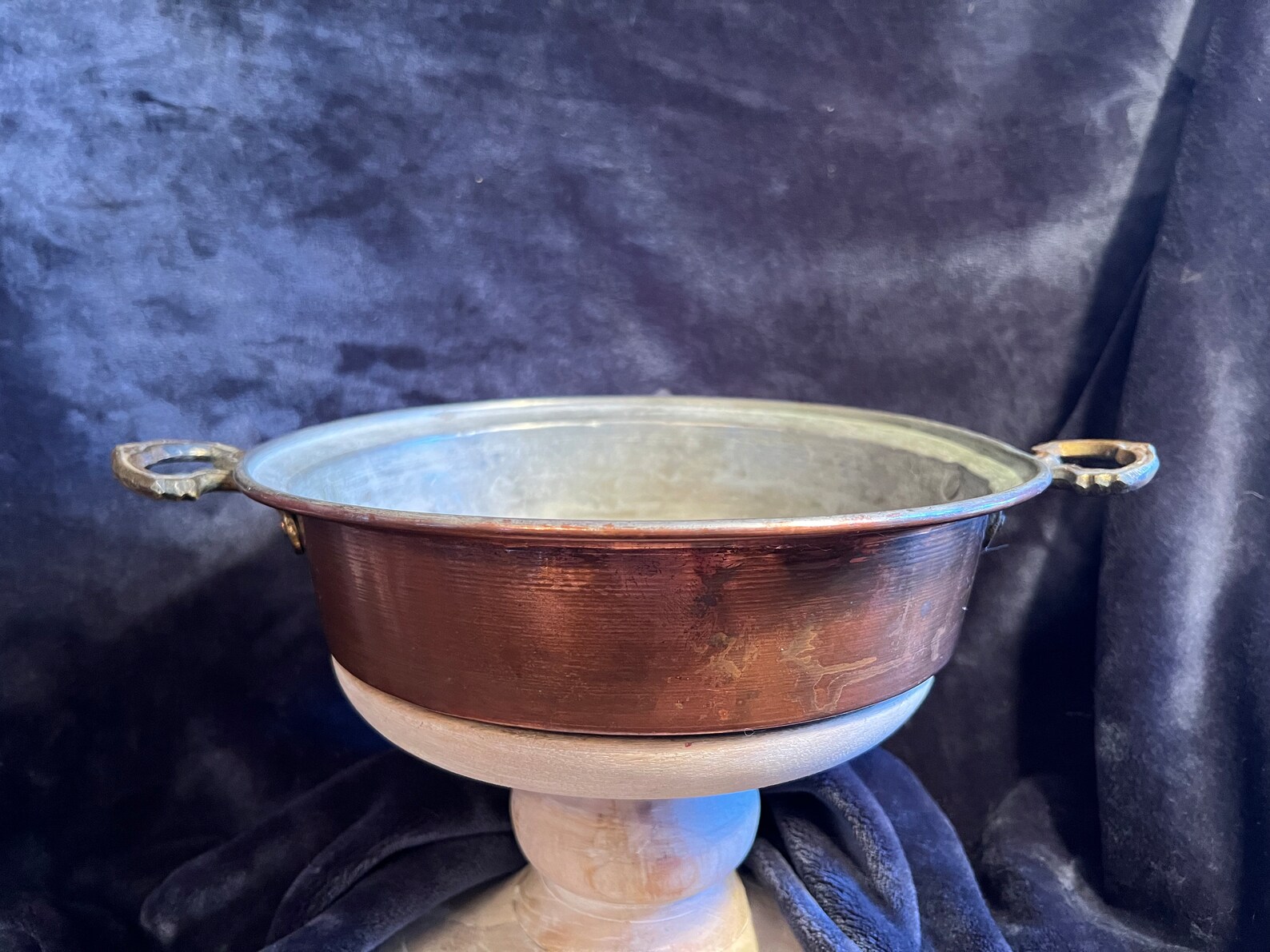 Beautiful Vintage Large Primitive Rustic Copper With Brass Handled ...