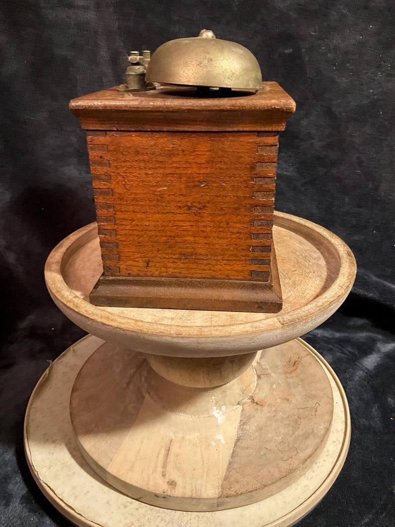 Antique Early Western Electric Oak Telephone Ringer Box; Oak Wood Bell ...