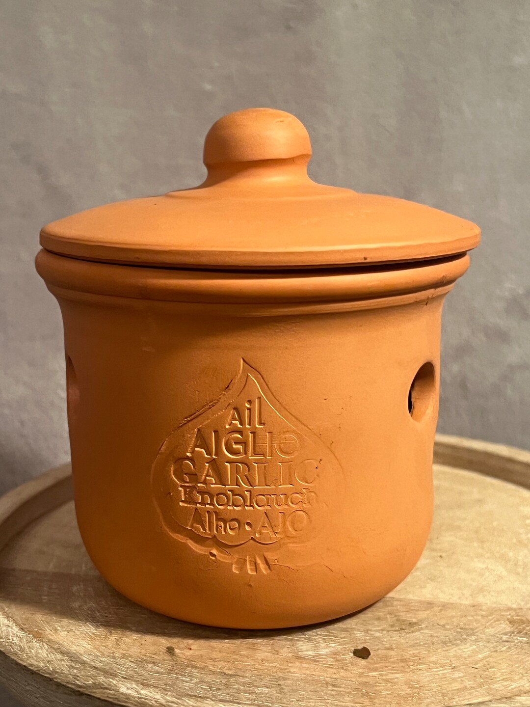 Himark Terra Cotta Garlic Keeper With Lid Made in Portugal Etsy